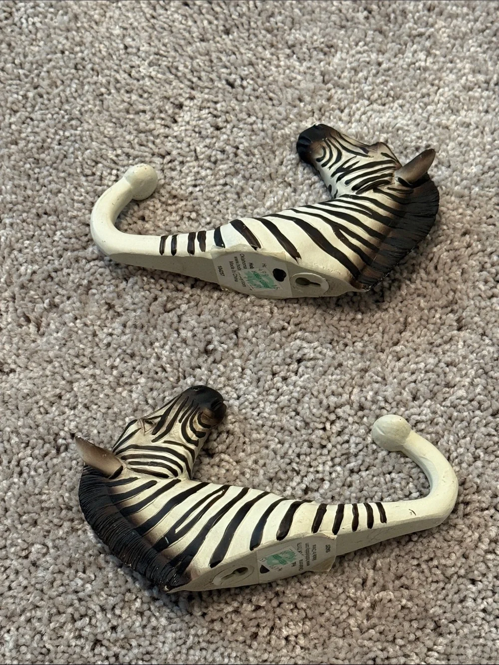Hobby Lobby Zebra Head Wall Hooks in Black and White